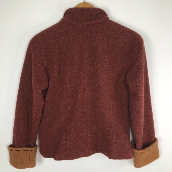 Tasha Polizzi Heather Red Orange Bomber Jacket - Picture 2 of 5